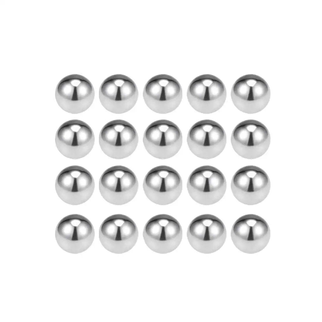 20 pack of 10mm Stainless Steel Bearing Balls G100 Precision 304 Grade Dope for robotics and machinery bearings, corrosion resistant.