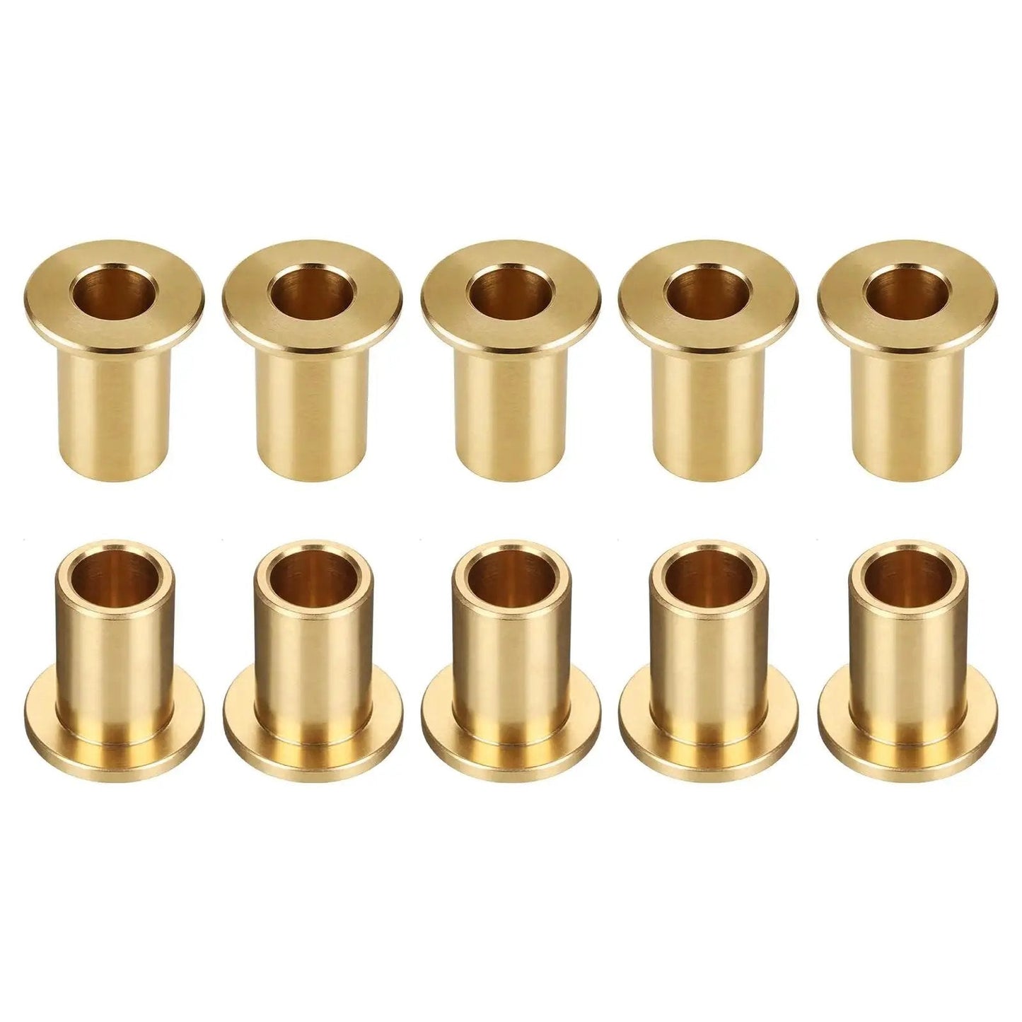 10 Pcs Flange Sleeve Bearings With 10mm Bore, 16mm OD And 20mm Length, 22mm Flange Diameter, 3mm Flange Thickness, Self Lubricating Sintered Bronze Bushings