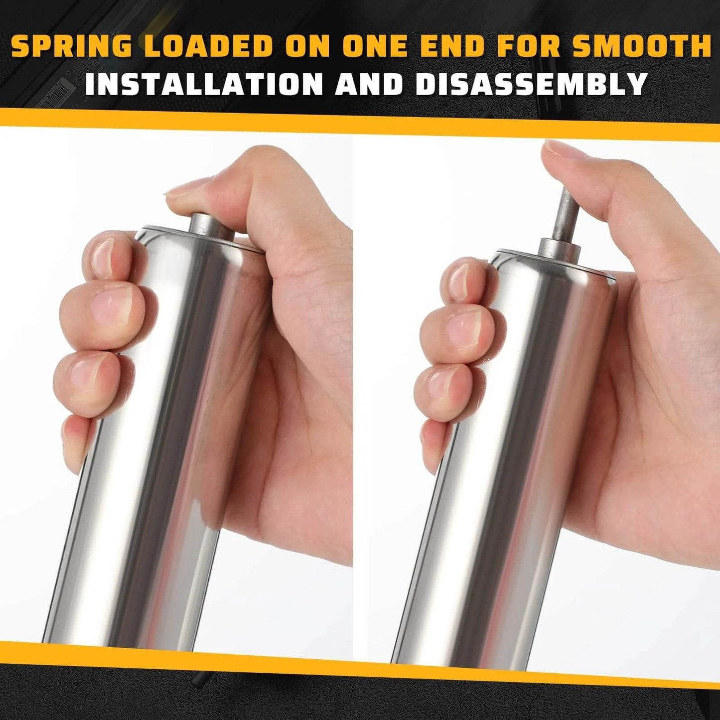 Hand holding ✝️ 10 Pcs Conveyor Rollers Galvanized Steel Roller 10'' in Length and 1.5'' in Diameter 1/4'' Axle Diameter