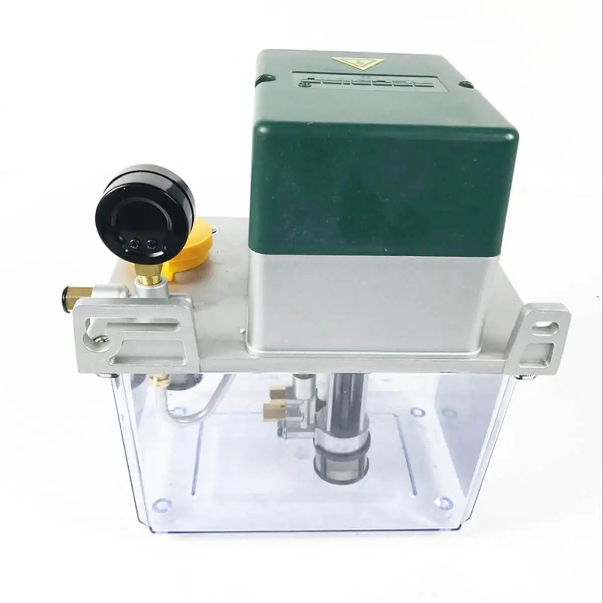 110V Automatic Lubrication Pump With Pressure Gauge for CNC Machines Lathe Milling 2L Reservoir INTBUYING front view
