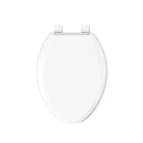 Cachet ReadyLatch Elongated Toilet Seat With Soft Close Lid And Easy Install shown from top view, white color.