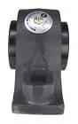 Front view of Heavy Duty Type E Workhorse Pillow Block Bearing 1-15/16 Inch Two Bolt with Double Taper Roller Bearings in gray iron housing.