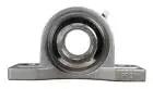 Front view of 1-1/2 Inch Stainless Steel Pillow Block Bearing with Wide Inner Ring and Two Set Screws, Stainless Housing with Grease Zerk