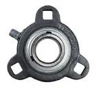 1 Inch Three Bolt Flange Bearing With Cast Iron Housing And Grease Zerk, 1 Inch Bore, Two Set Screws For Shaft Securement