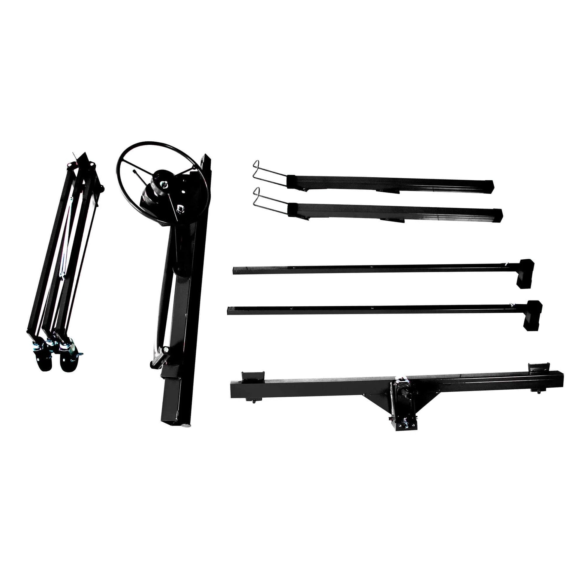 Components of a ✝️ 11FT Drywall Lift Panel Hoist Jack Lifter, 150LBS Heavy Duty Sheetrock Lift, Rolling Caster Wheels, Lockable Construction Tools