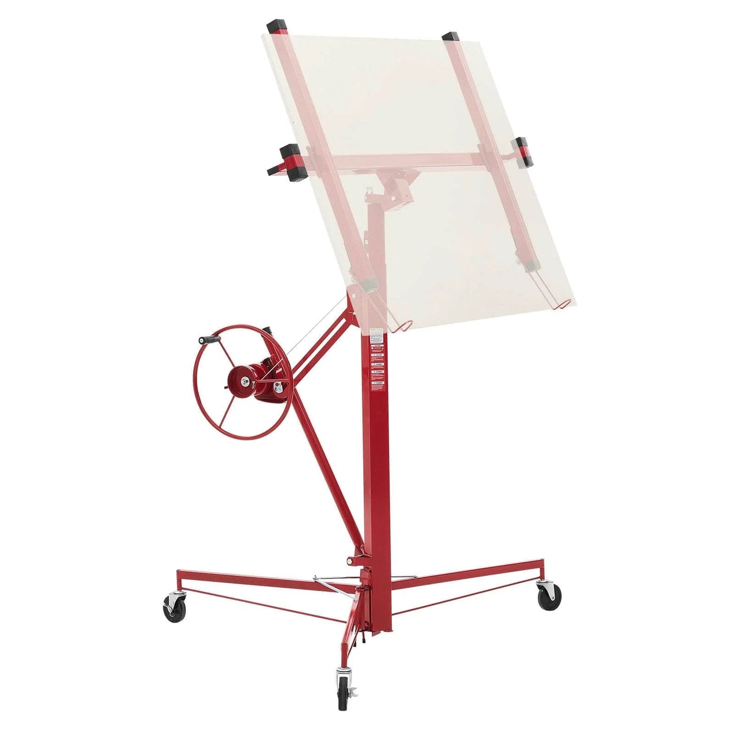 11ft Drywall Lift, Heavy-Duty 150 lbs Sheetrock Hoist with Adjustable Telescoping Arm, Lockable Wheels, Drywall Lifter Panel Jack Hoist Tools