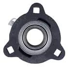 1 Inch Three Bolt Flange Bearing With Lock Collar For Shaft Mount Cast Iron Housing With Grease Zerk Narrow Inner Ring