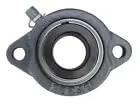 Light Duty 1 Inch Two Bolt Flange Bearing With Lock Collar ALF205-16G FHLF205-16G Cast Iron Housing Grease Zerk Front View