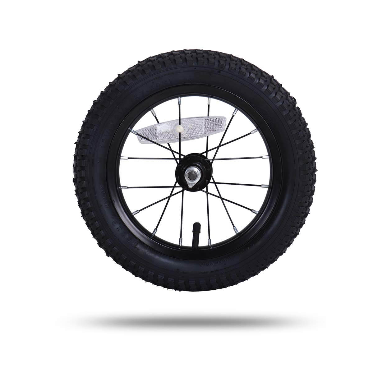12 Inch Kids Bike Front Wheel Replacement with Air Rubber Tire, Black Steel Rim, Stainless Spokes, fits JOYSTAR bikes
