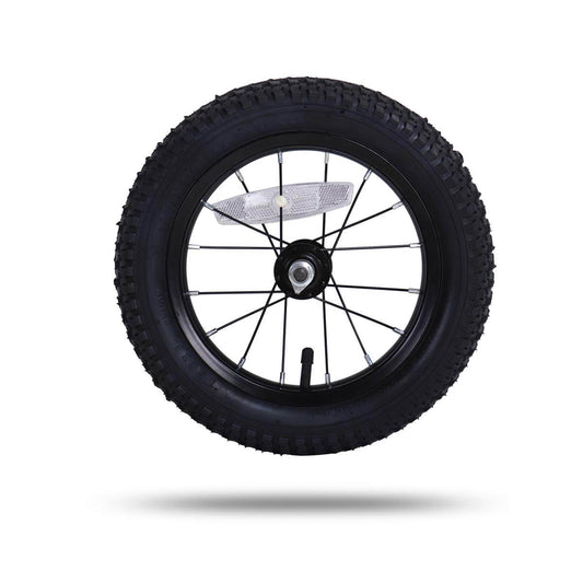 12 Inch Kids Bike Front Wheel Replacement with Air Rubber Tire, Black Steel Rim, Stainless Spokes, fits JOYSTAR bikes