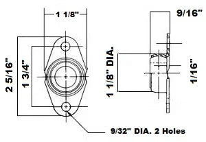 1/2 Miniature Side Flange Bearing Mounted Bearing