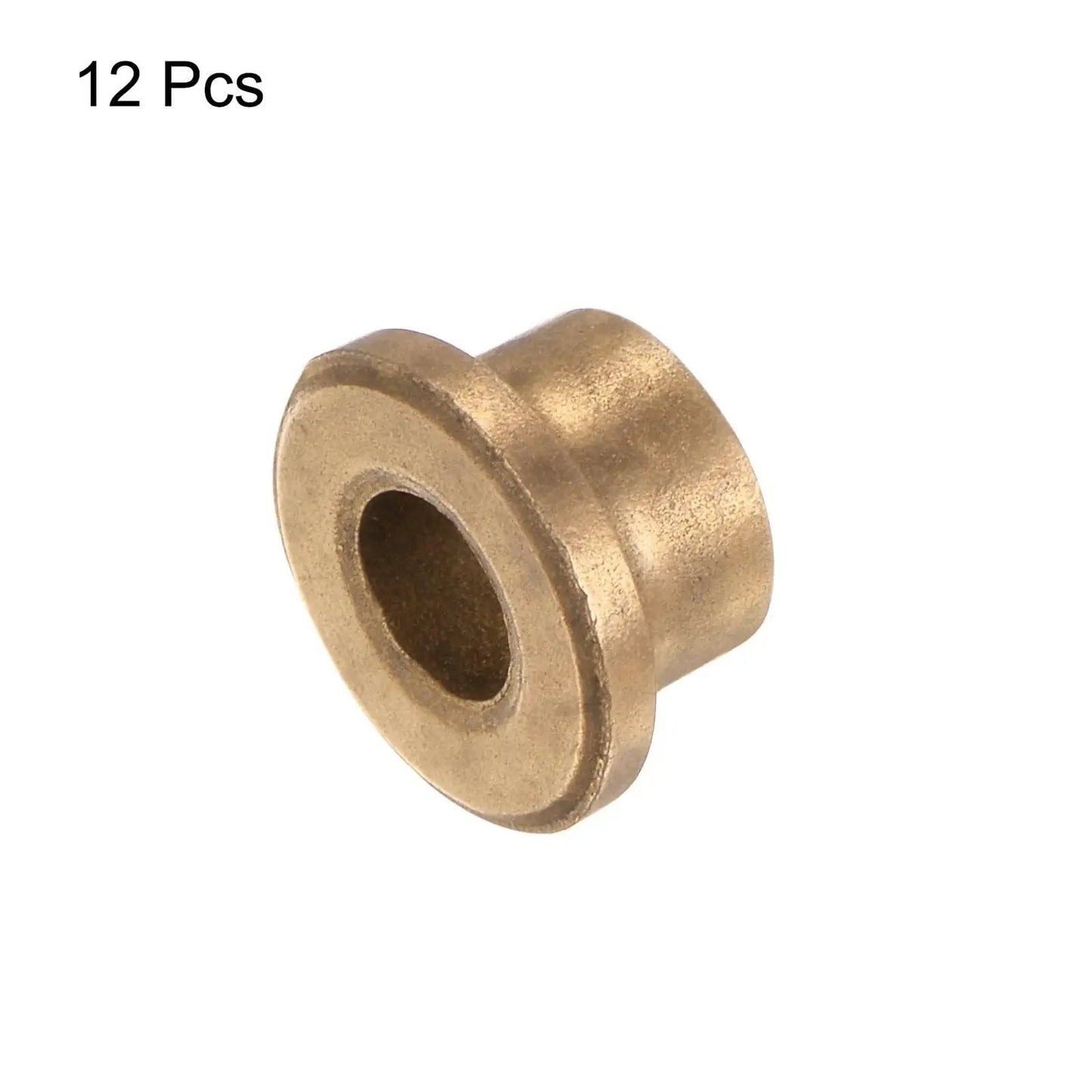 12 Pack Flange Sleeve Bearings Self Lubricating Sintered Bronze Bushings 6mm Bore 10mm Outer Diameter 8mm Length shown