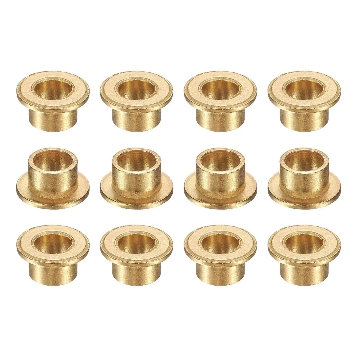 12 Pack Flange Sleeve Bearings 6mm Bore 8mm OD 6mm Length Sintered Bronze Self Lubricating Bushings With 12mm Flange Diameter on display