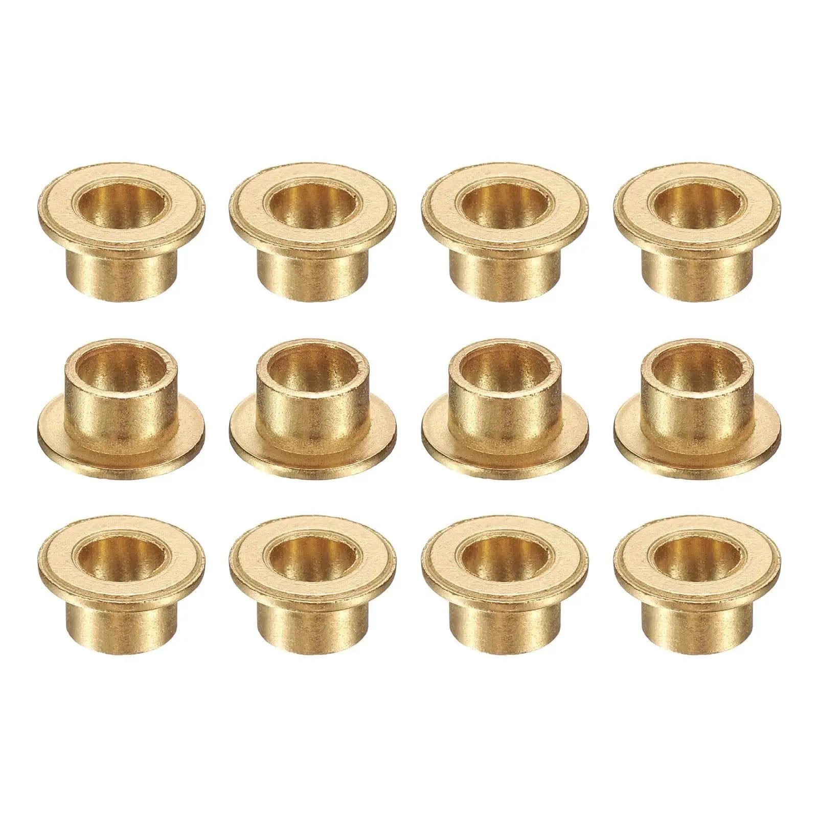 12 Pack Flange Sleeve Bearings 6mm Bore 8mm OD 6mm Length Sintered Bronze Self Lubricating Bushings With 12mm Flange Diameter on display