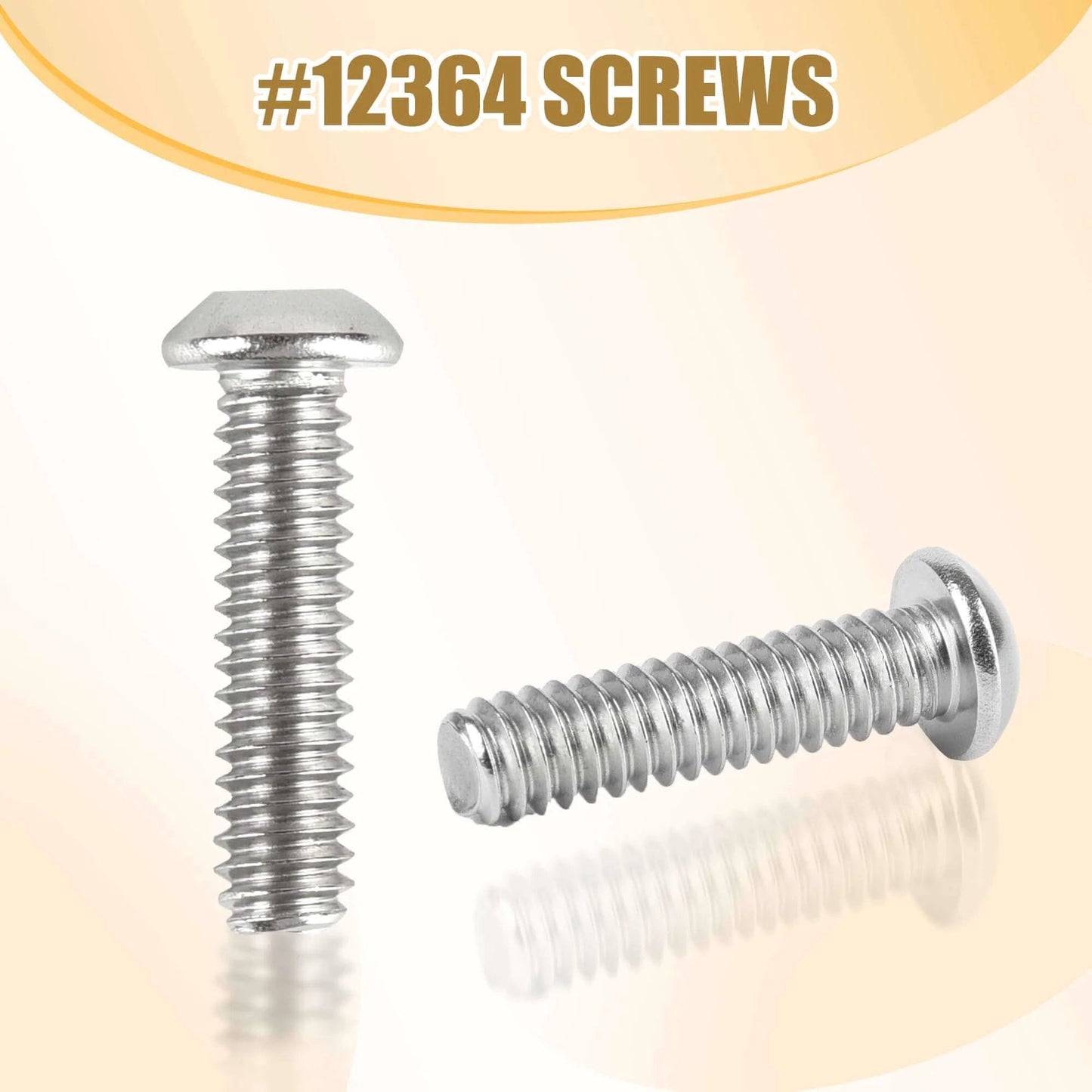 Close-up of #12364 screws, part of the ✝️ 4 PCS Cut-Off Flange Track Bearing Kit for Tapco Pro & Max Siding Brake, alloy steel.