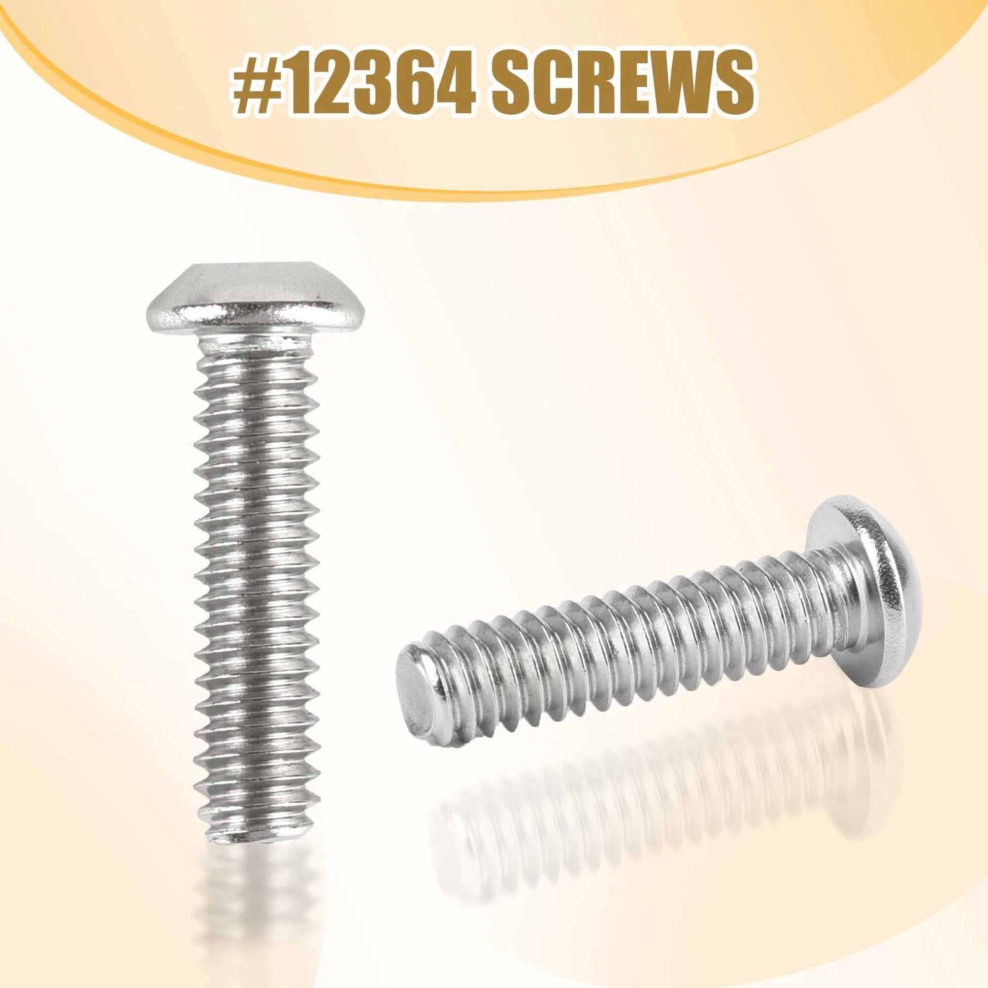 Close-up of #12364 screws, part of the ✝️ 4 PCS Cut-Off Flange Track Bearing Kit for Tapco Pro & Max Siding Brake, alloy steel.