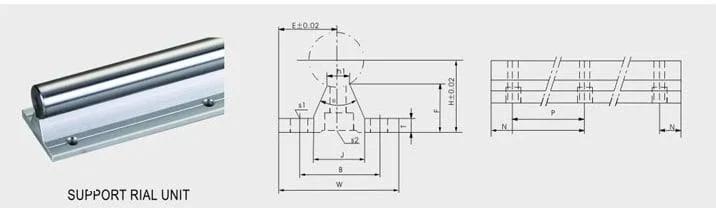 12mm 55 Rail Guideway System Linear Motion