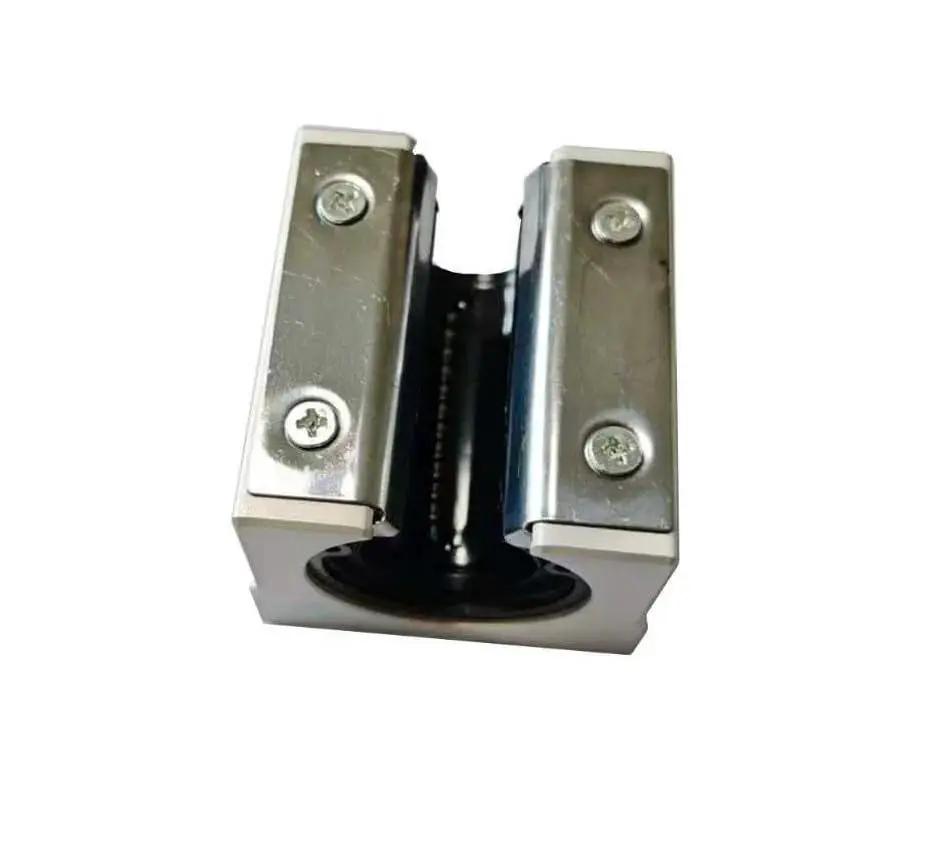 Front view of Two Pack 12mm SBR12UU Linear Bearing Pillow Blocks Open Type For CNC Routers And DIY Mills Aluminum Alloy Block