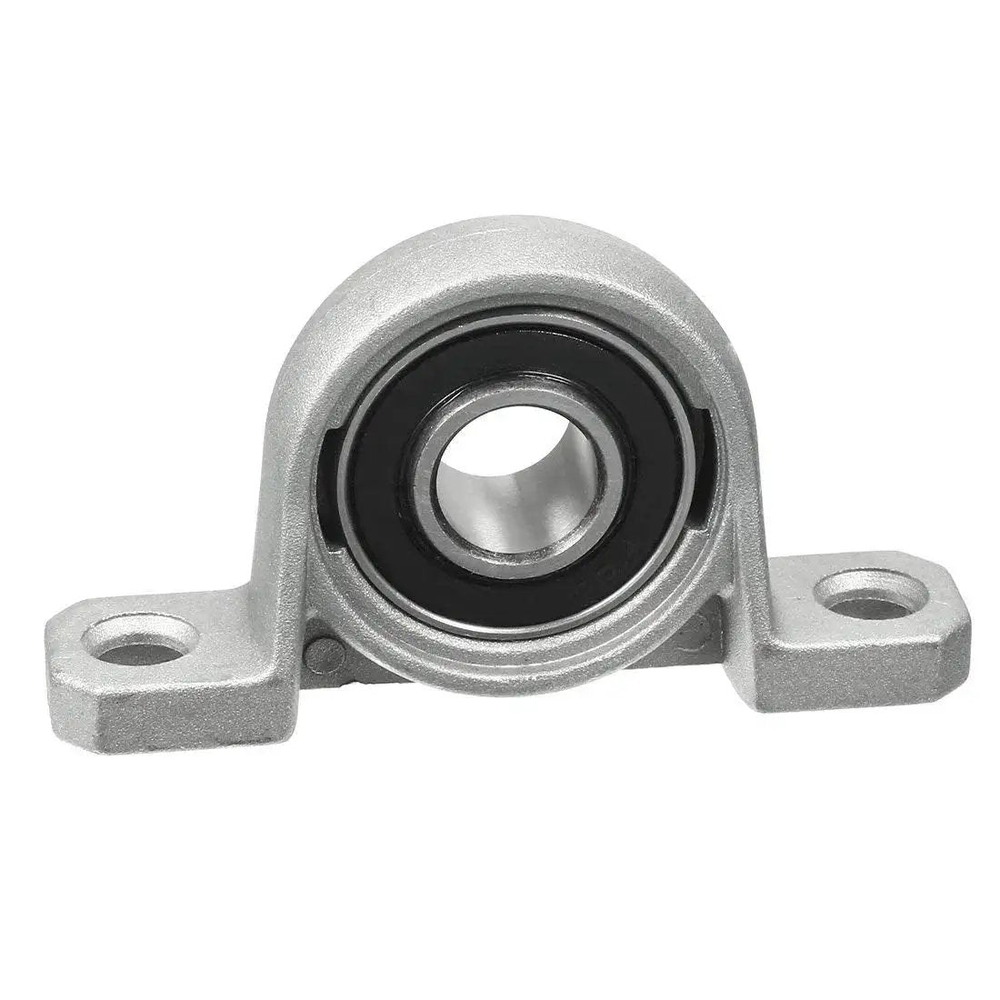 Front view of a 12mm Bore Zinc Alloy Inner Ball Mounted Pillow Block Bearing Self Aligning Flange Block For Machinery Durable Rust Proof Long Life