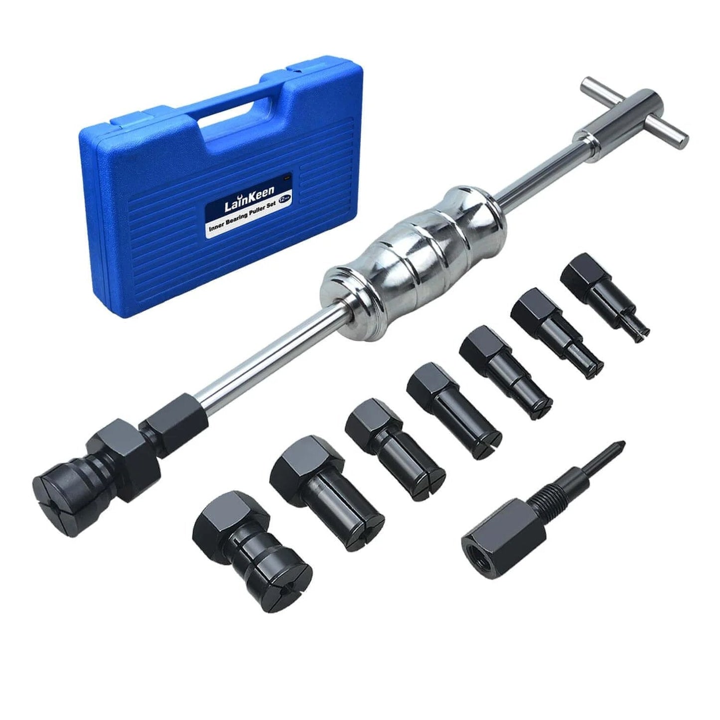 12pcs Blind Hole Collet Bearing Puller Set, Internal Bearing Extractor Puller Kit Slide Hammer with Expandable Collets 8-32MM shown