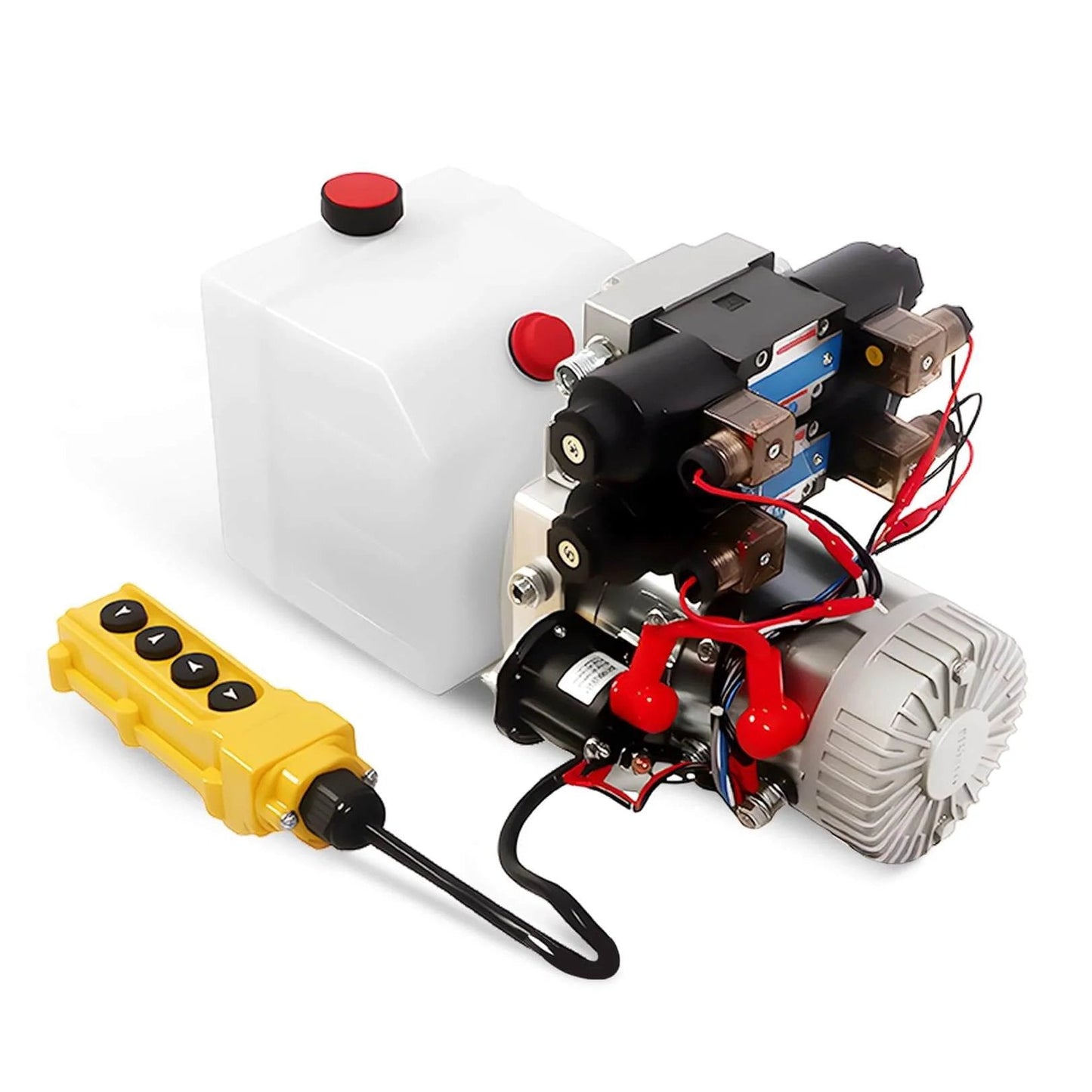 12V DC 4.5Liter Reservoir Hydraulic Power Pump Double Acting 4 Way Unit Hydraulic Pump Hydraulic Power Pack for Dump Trailer Car Lifting