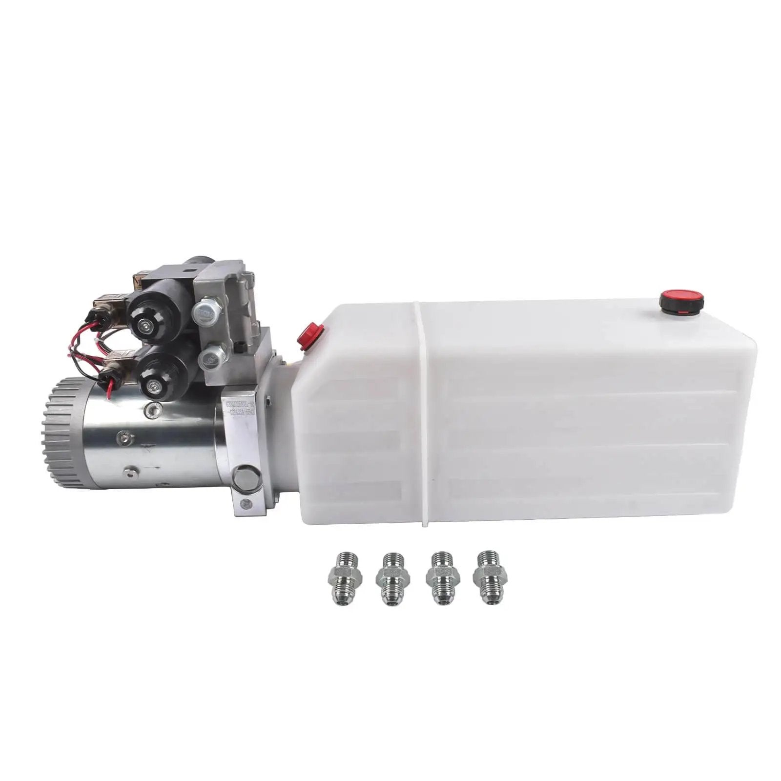 Beefy 12V DC Hydraulic Power Unit With 8 Quart Tank, Double Acting Pump And Double Solenoid Valves, 200 Bar Hydraulic Power Pack