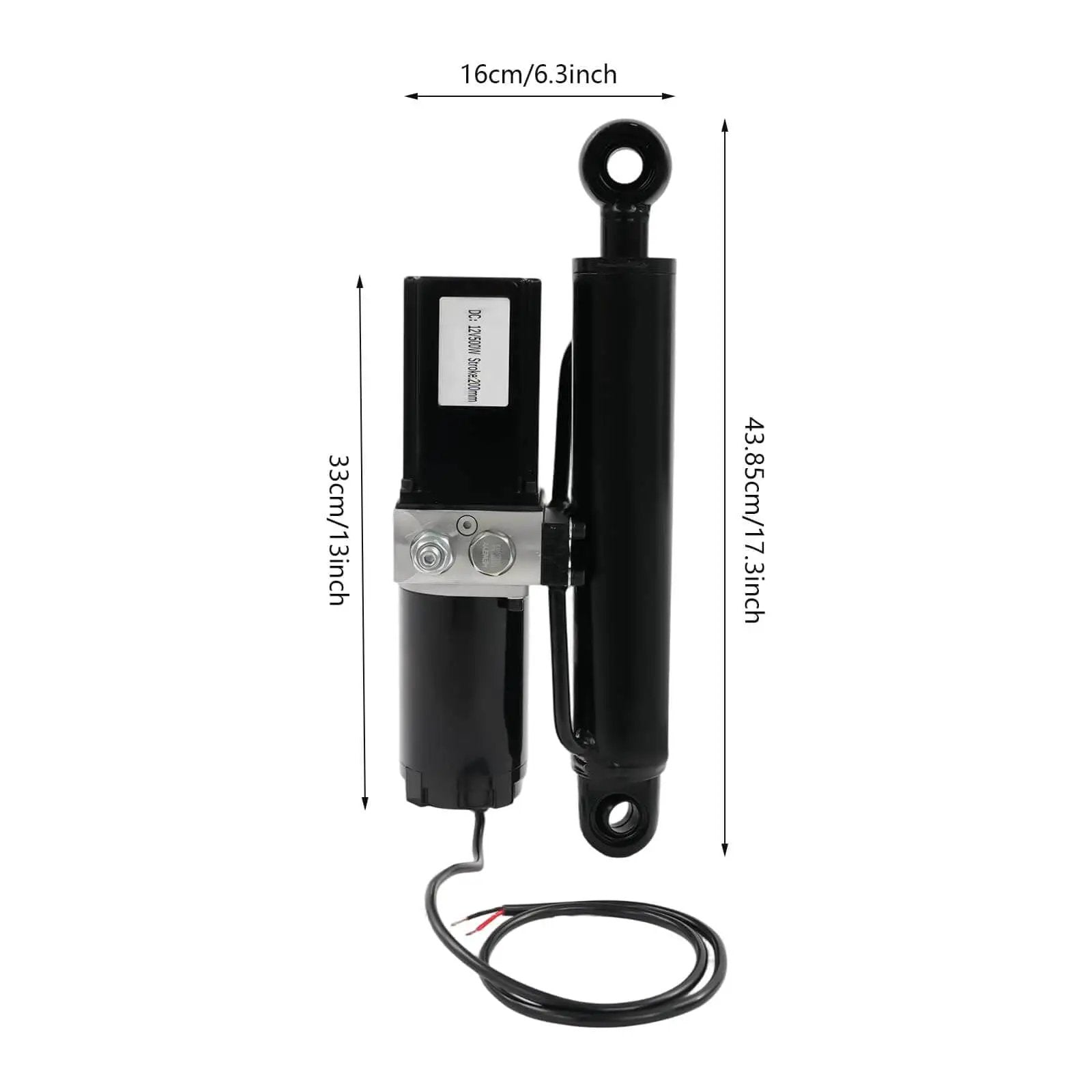 Beefy 12V Electric Hydraulic Linear Actuator With 8 Inch Stroke 2 Ton Load Capacity 4400 Lbs 25 Mm Per Second Travel Heavy Duty DC Motor