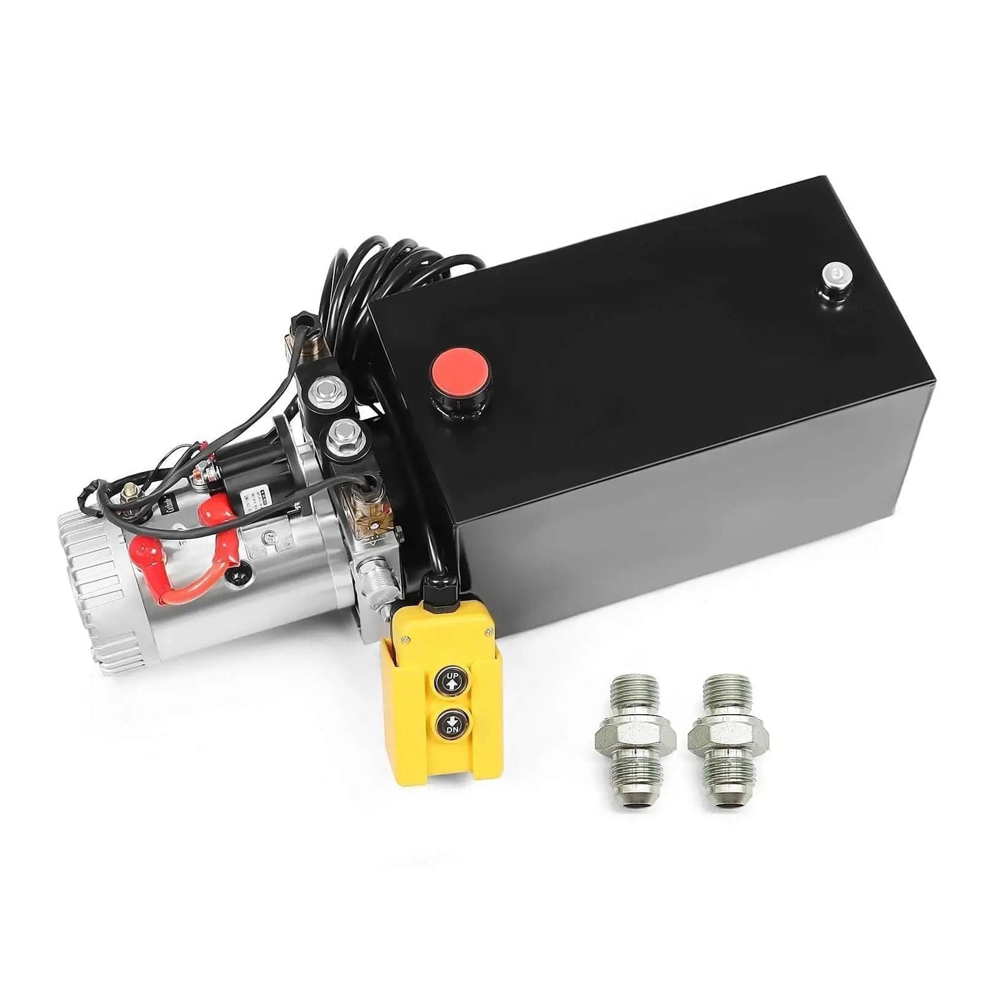 12V DC Hydraulic Dump Trailer Pump Workhorse With 15 Foot Remote 10 Quart Tank Double Acting Lift And Lower System