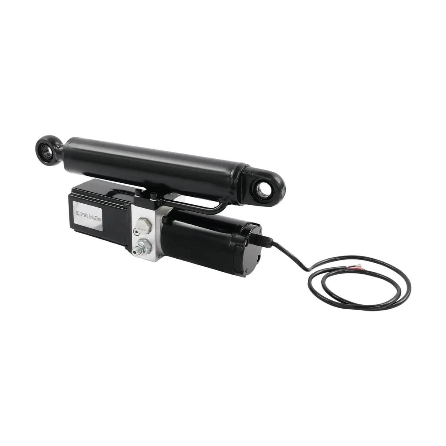 12V 8 Inch Heavy Duty Hydraulic Linear Actuator With 4409 Lbs Thrust for dump trailers and lift tables, side view