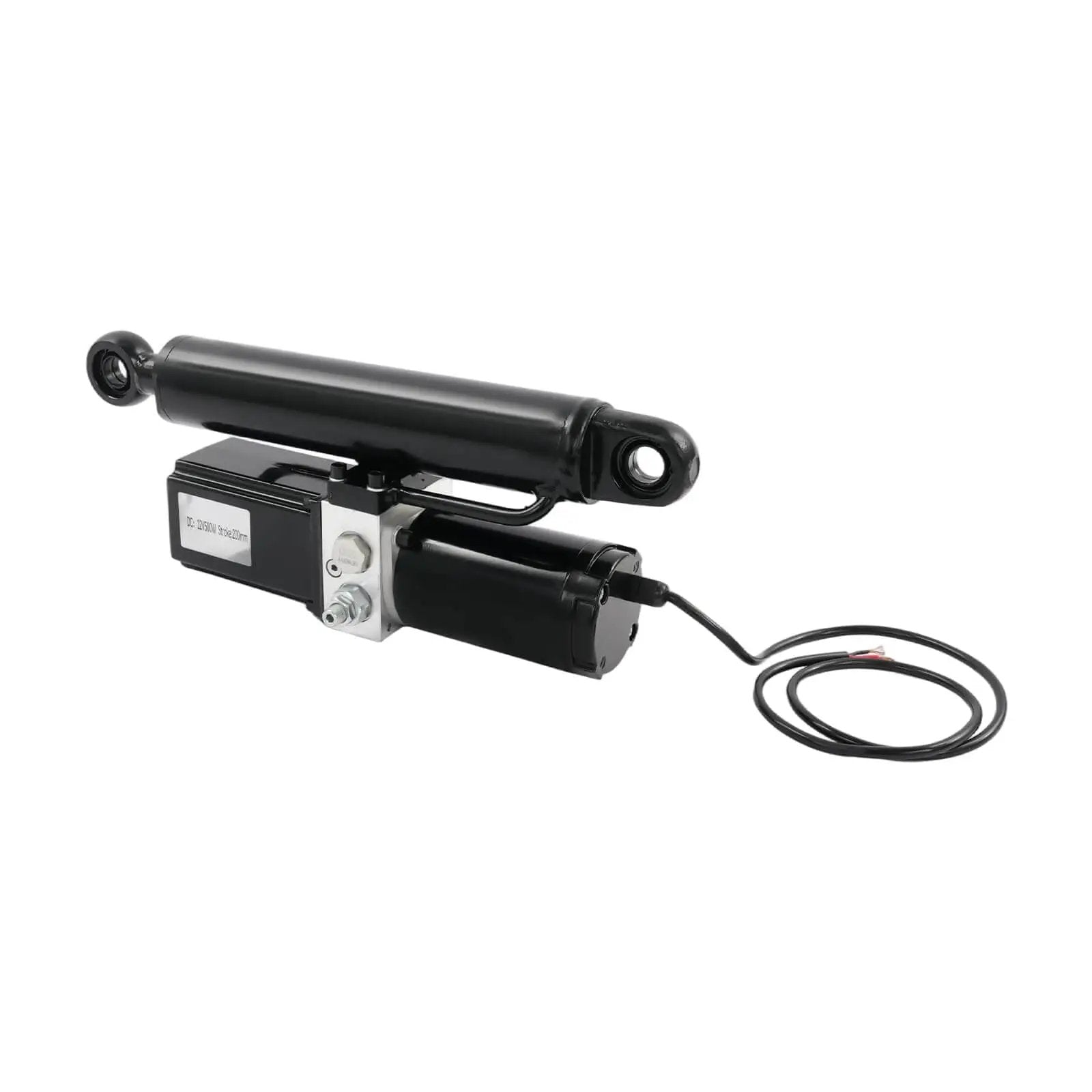 12V 8 Inch Heavy Duty Hydraulic Linear Actuator With 4409 Lbs Thrust for dump trailers and lift tables, side view