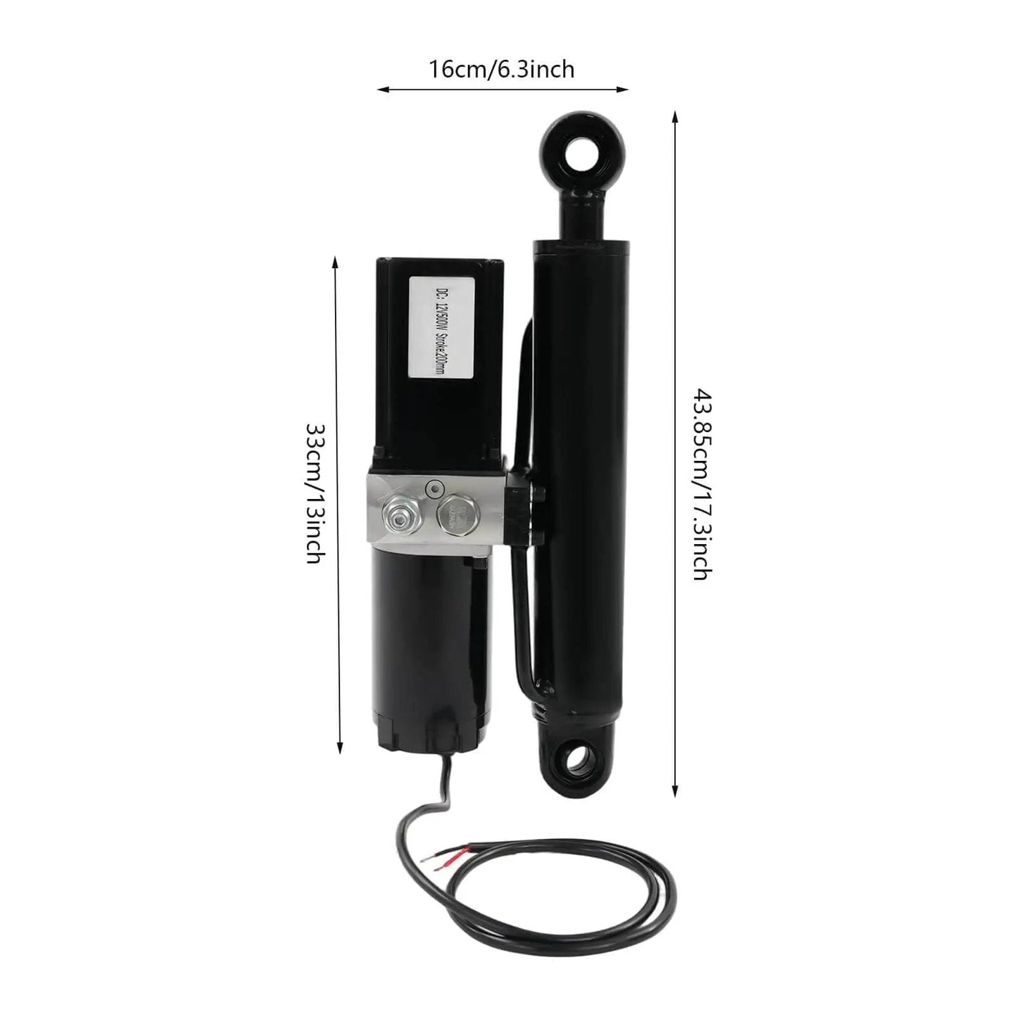 12V 8 Inch Heavy Duty Hydraulic Linear Actuator With 4409 Lbs Thrust For Dump Trailers Lift Tables Solar Tracking Systems