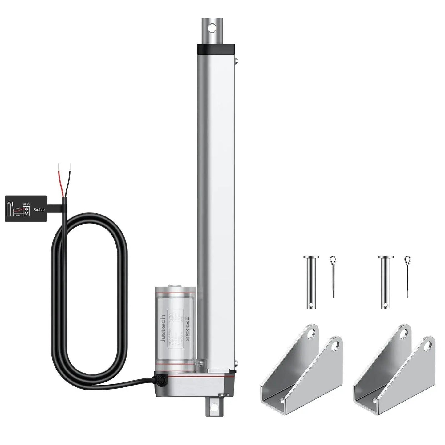 Beefy 12V Heavy Duty Linear Actuator 330LBS 1500N 10 Inch 250mm Silent IP65 Electric Actuator with brackets and mounting hardware