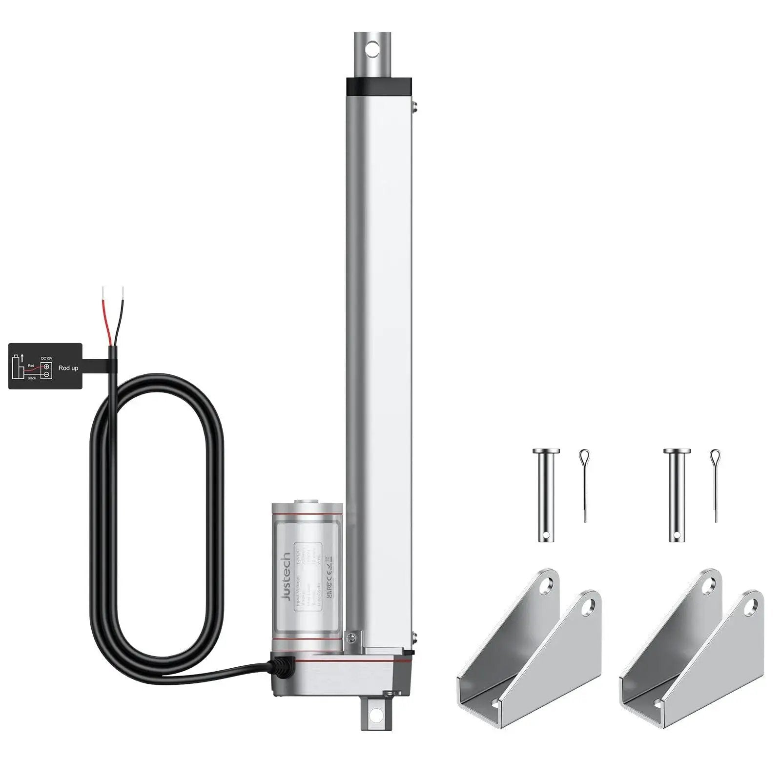 Beefy 12V Heavy Duty Linear Actuator 330LBS 1500N 10 Inch 250mm Silent IP65 Electric Actuator with brackets and mounting hardware