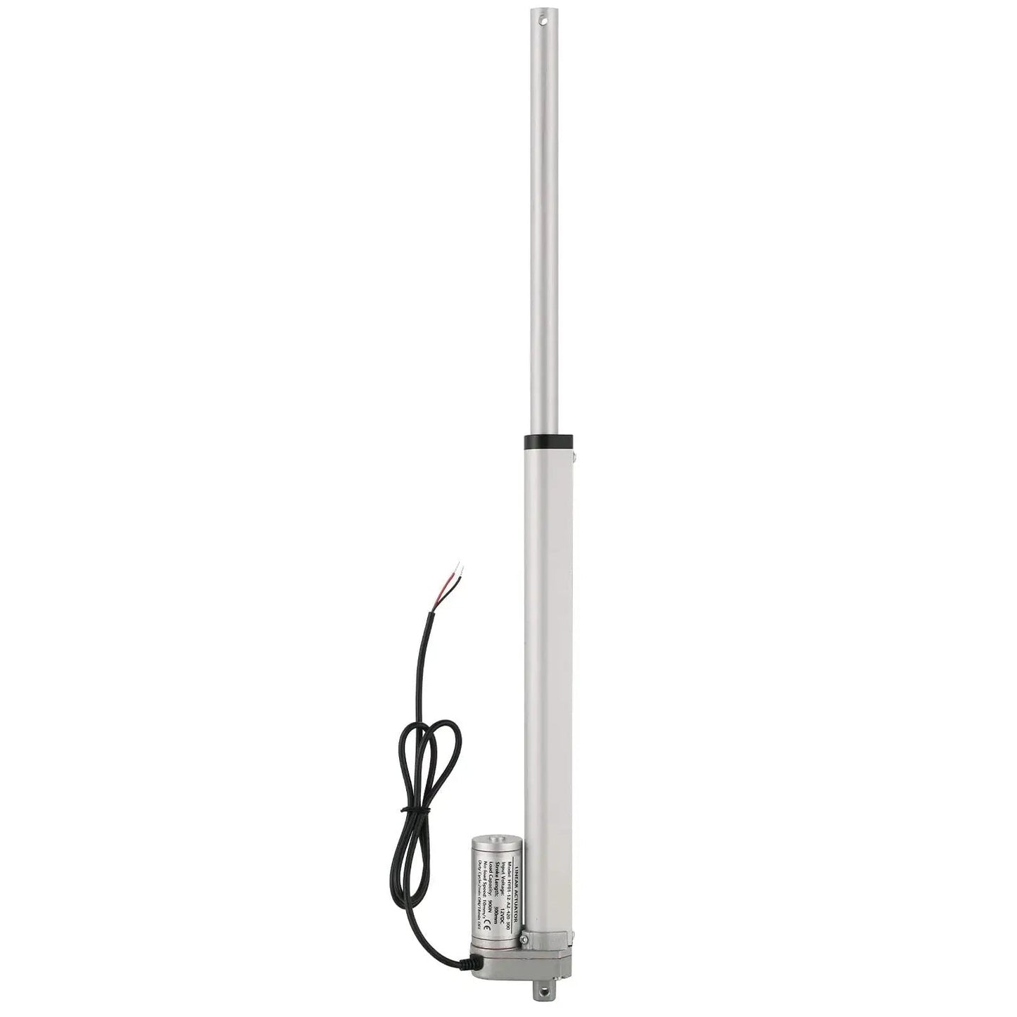 Heavy Duty 12V Electric Linear Actuator With 300mm Stroke And Mounting Bracket, 900N Max Lift, aluminum construction, front view