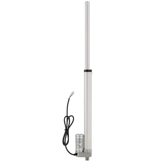 Heavy Duty 12V Electric Linear Actuator With 300mm Stroke And Mounting Bracket, 900N Max Lift, aluminum construction, front view
