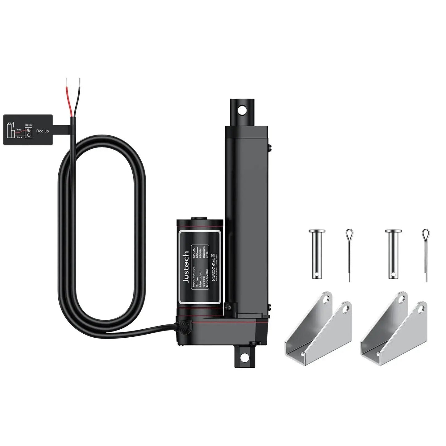Beefy 12V Linear Actuator 330Lbs 1500N 4 Inch Stroke Silent Waterproof IP65 with Mounting Brackets