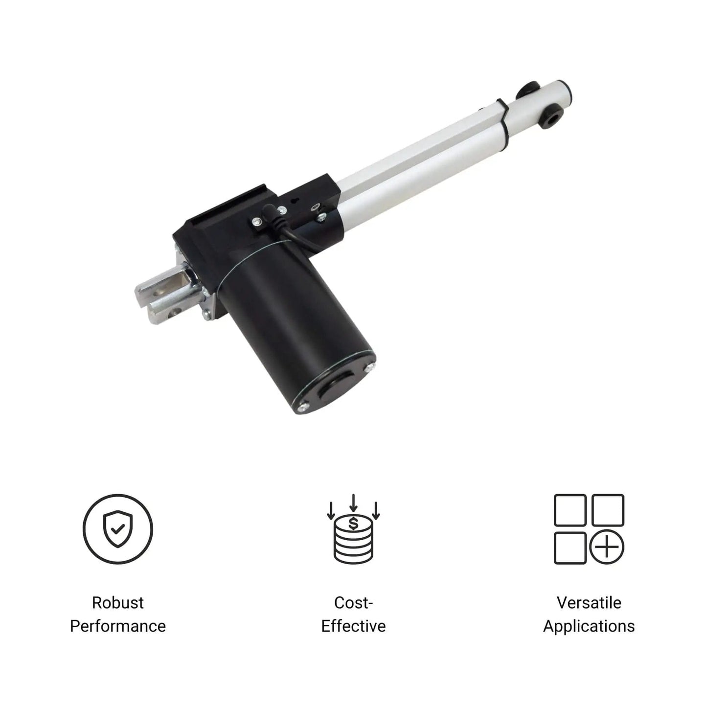 12 Inch Stroke 600 Lb 12V Linear Actuator With Low Current DC Motor For Automotive Medical And Robotics PA-03-12-600 side view