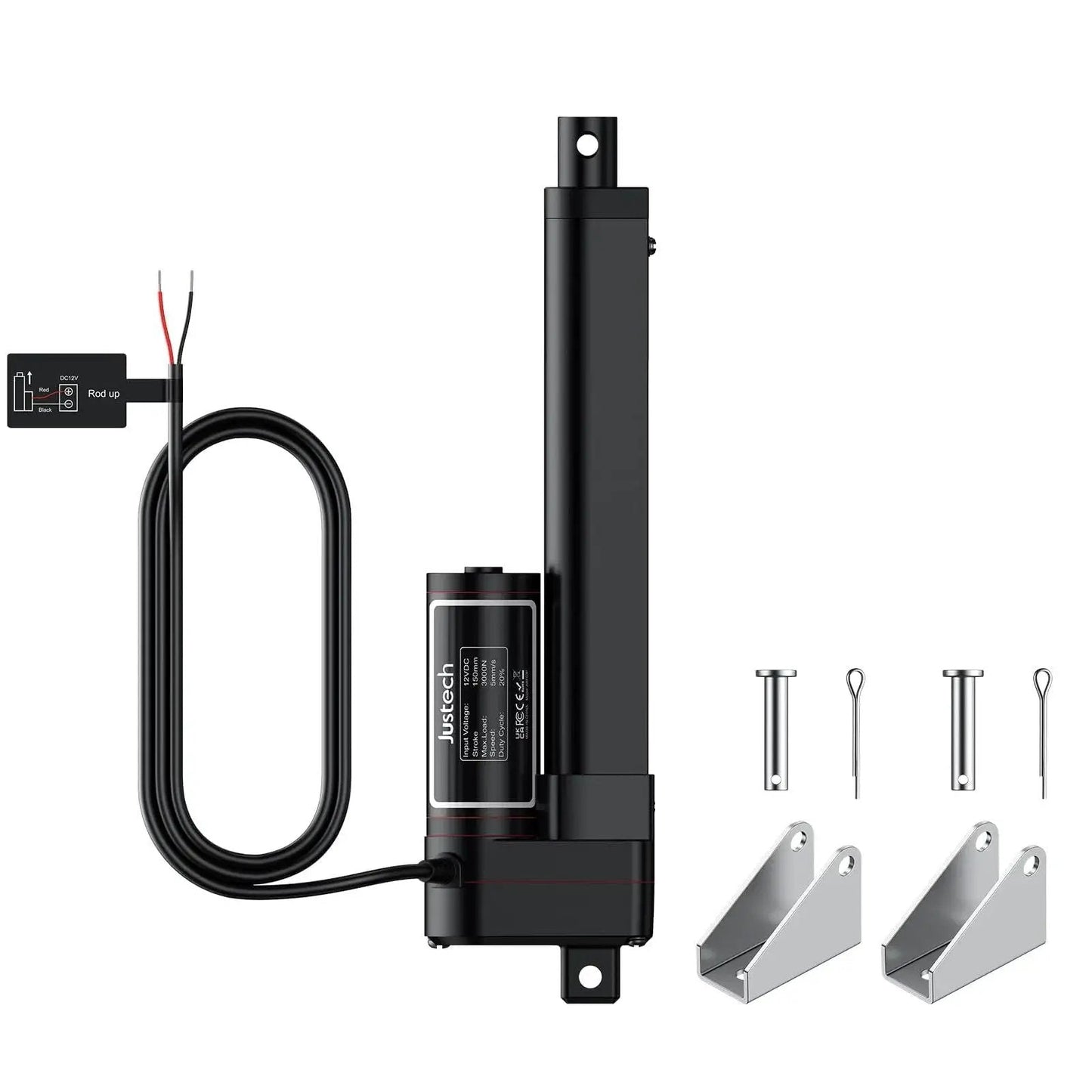 Heavy Duty 12V Linear Actuator 660 LBS 3000 N With 6 Inch Stroke and mounting brackets
