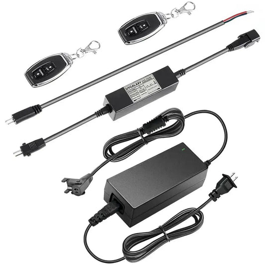 Plug And Play 12V Linear Actuator Controller Kit With 2 Wireless Remotes And 110V Power Adapter For 12V DC Motors Momentary Forward And Reverse DPDT Relay