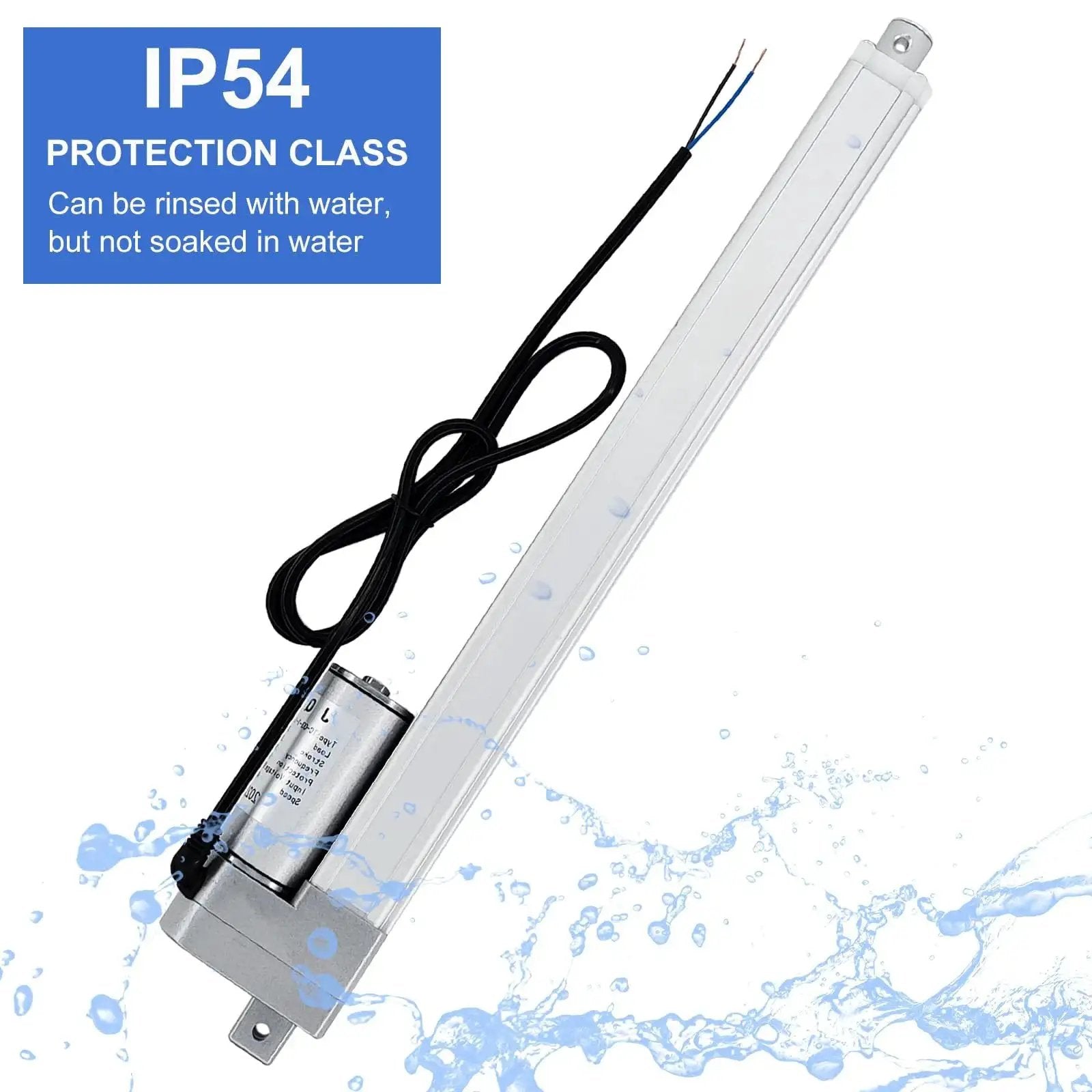 Powerful 12V Linear Actuator With 2 Inch Stroke And 66 Lbs 300N Load Capacity Aluminum Alloy IP54 Weather Resistant