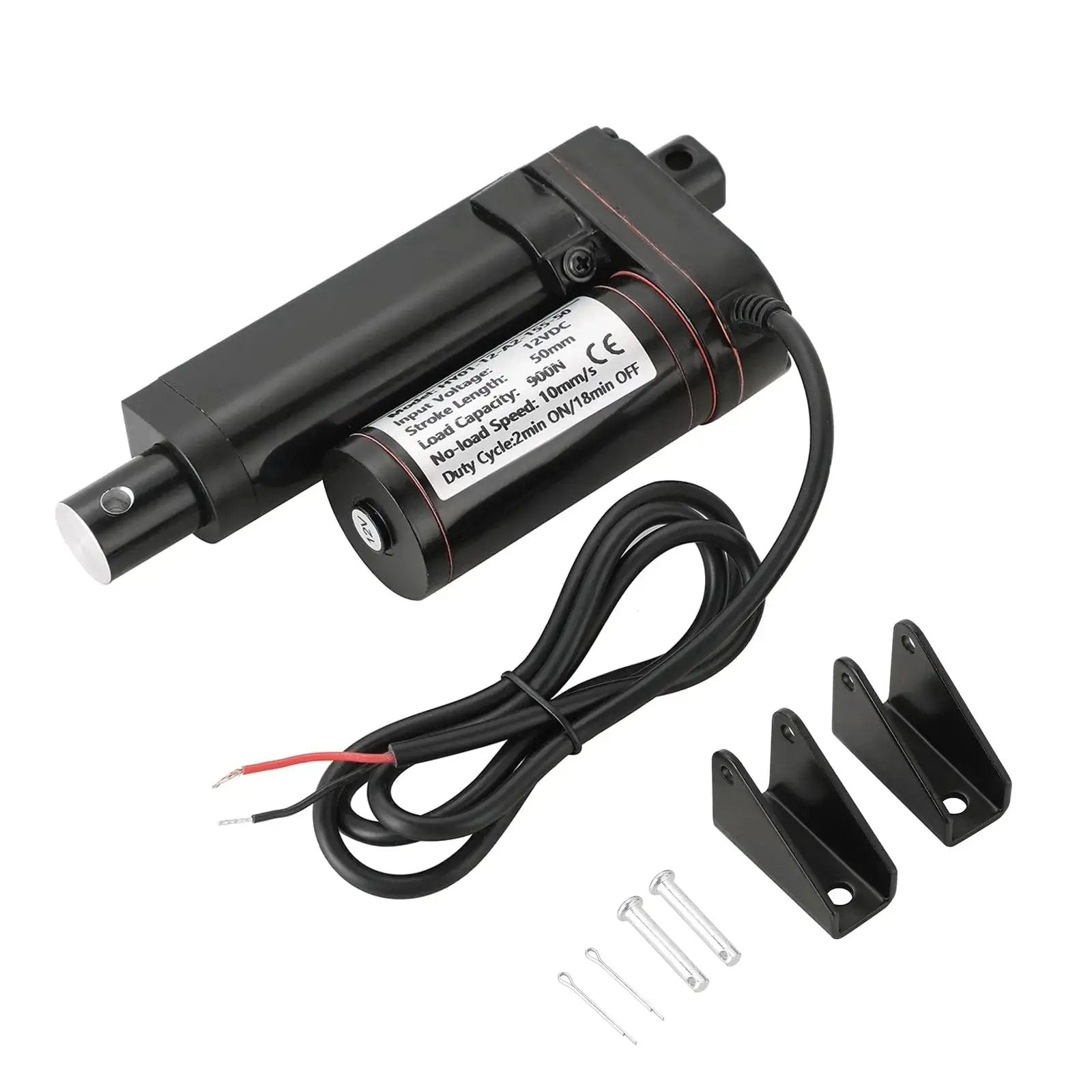 Beefy 12V DC Stroke Linear Actuator with mounting brackets, wires, and bolts, ideal for home automation and furniture lifts