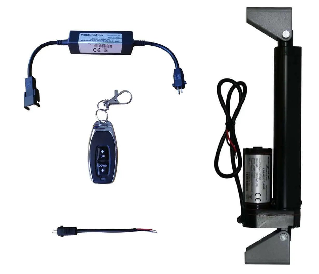 12 Volt Linear Actuator Kit 225 Lbs With Wireless Remote Control DPDT Switch And Mounting Brackets Includes 12V Actuator Remote Unit And Wire Connectors No Power Supply Included For Users With Their Own Battery displayed