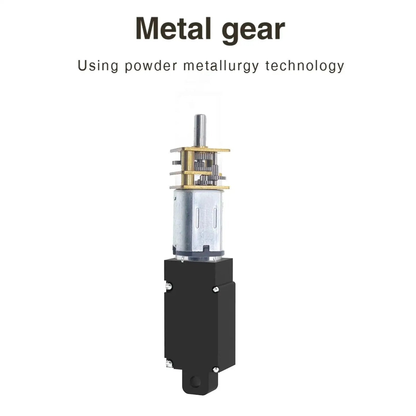 High Speed 50mm Stroke 12V IP54 Aluminum Alloy Linear Actuator With One-Piece Metal Body, Anodized Finish, Metal Gear View