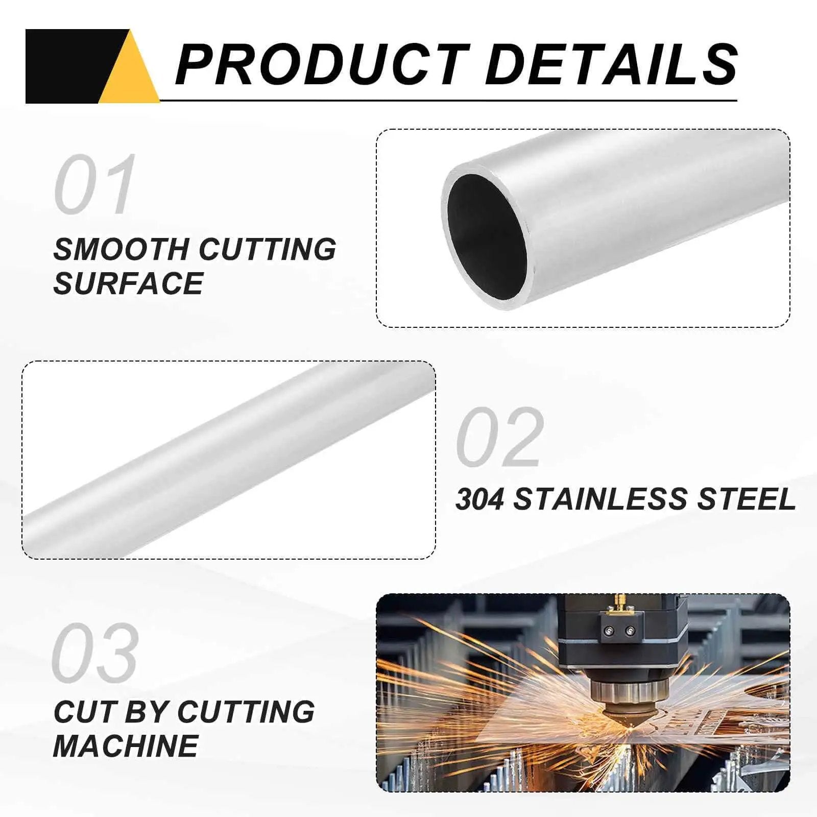 Two Pack 13mm Stainless Steel Tubes 304 Grade 1mm Wall 305mm Long Built To Last Heavy Duty Metal Pipes details and cutting process