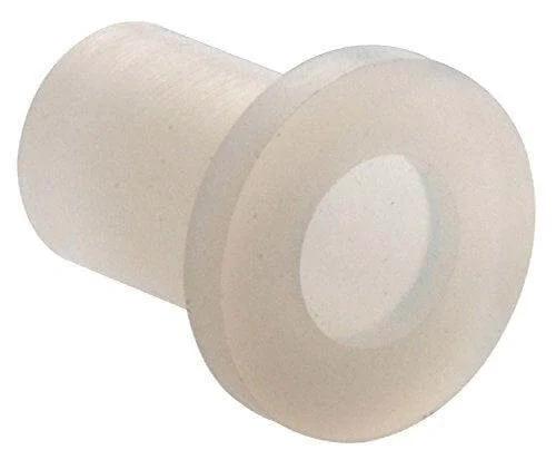 1/4" White 0.312 O.D. Nylon Flanged Plastic Bushing
