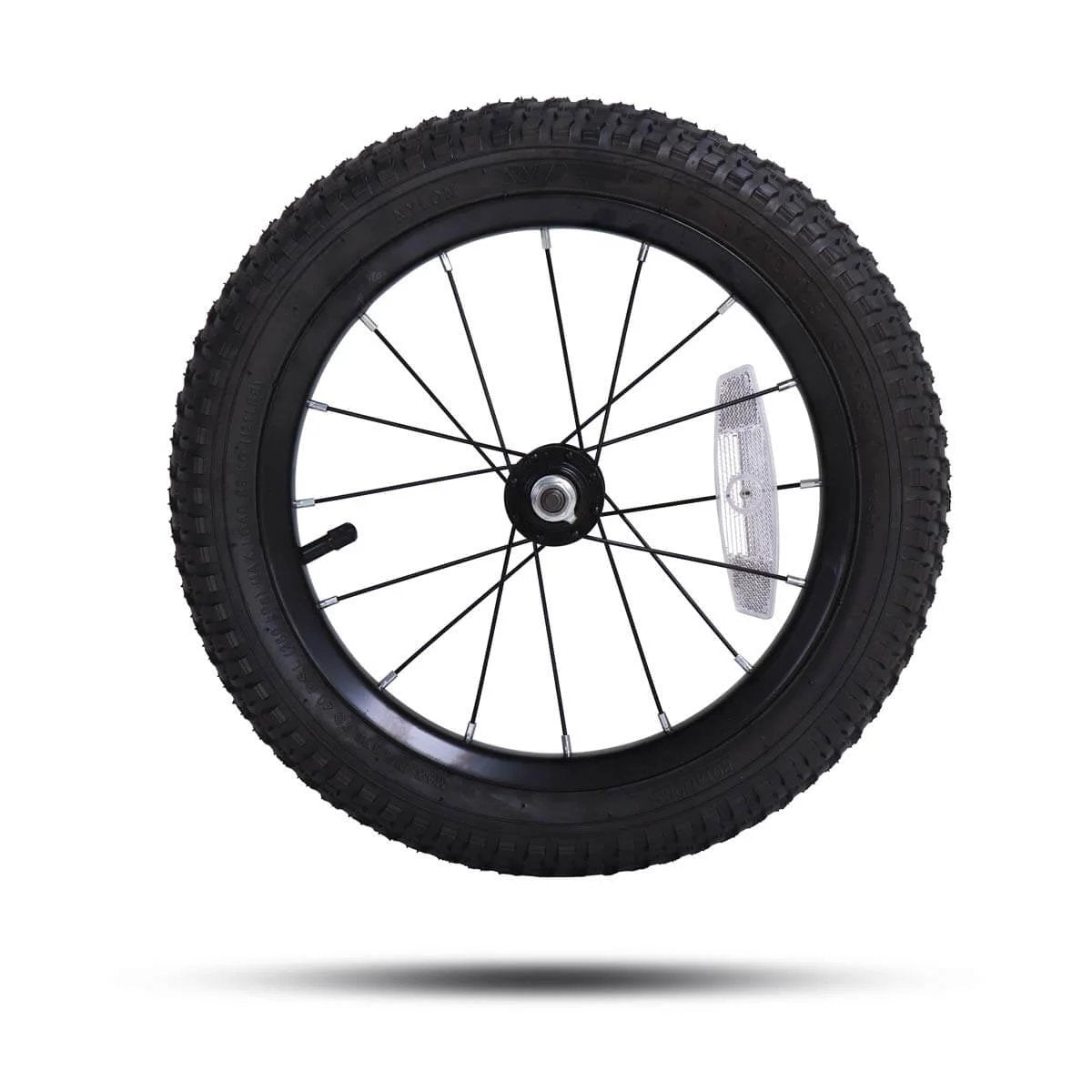 14 Inch Kids Bike Front Wheel Replacement with Air Rubber Tire, Black Steel Rim, Stainless Spokes, 3/8 inch axle, fits JOYSTAR bikes