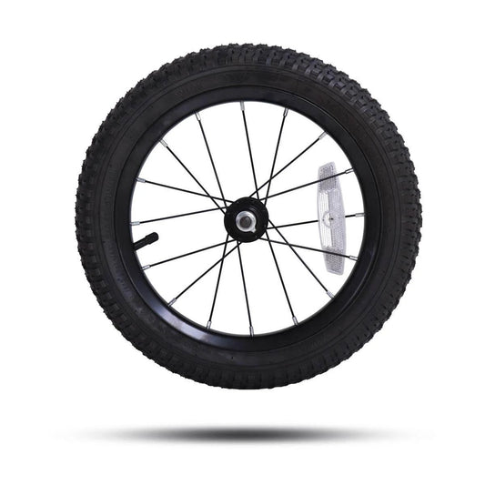 14 Inch Kids Bike Front Wheel Replacement with Air Rubber Tire, Black Steel Rim, Stainless Spokes, 3/8 inch axle, fits JOYSTAR bikes