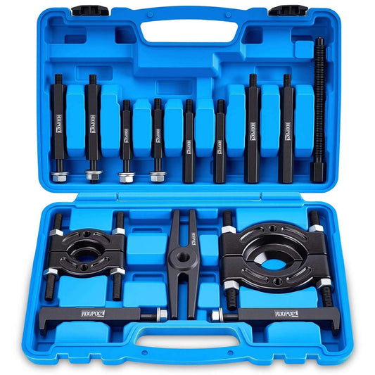 14 pcs bearing puller and splitter kit 5 ton with 2 and 3 inch separator jaws in blue carrying case