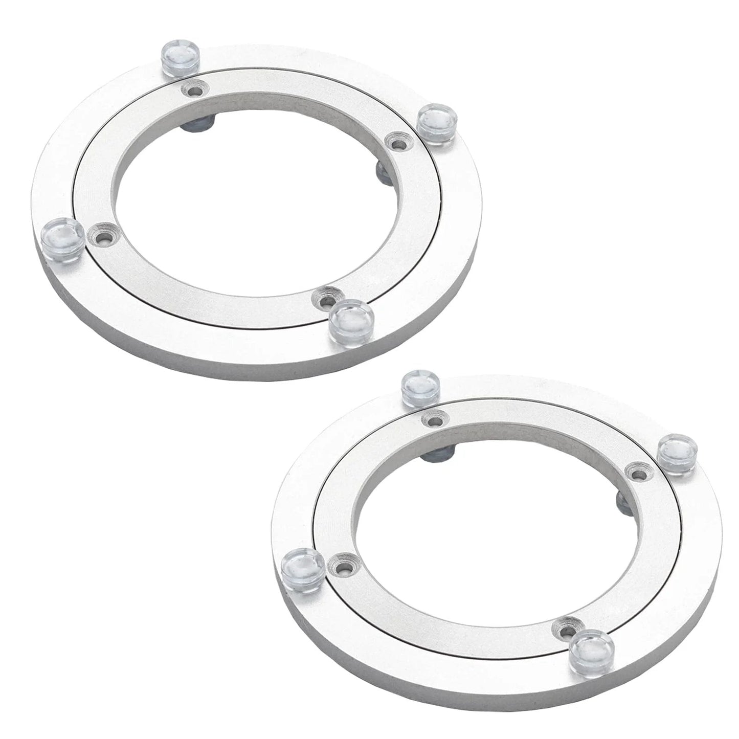 140mm Aluminum Alloy Lazy Susan Turntable Bearing Base, 2 Pack 6 Inch Round Rotating Turntable Base For Kitchen Storage, Corner Shelves, Book Racks, Durable Aluminum Construction With Smooth 360 Degree Rotation