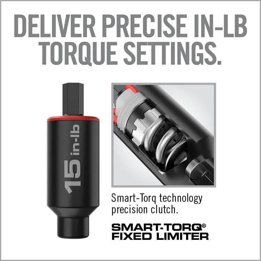 Fixed 15 Inch-Lb Torque Limiter with Click-Style Clutch, detail of internal clutch mechanism, works with 1/4" hex drivers